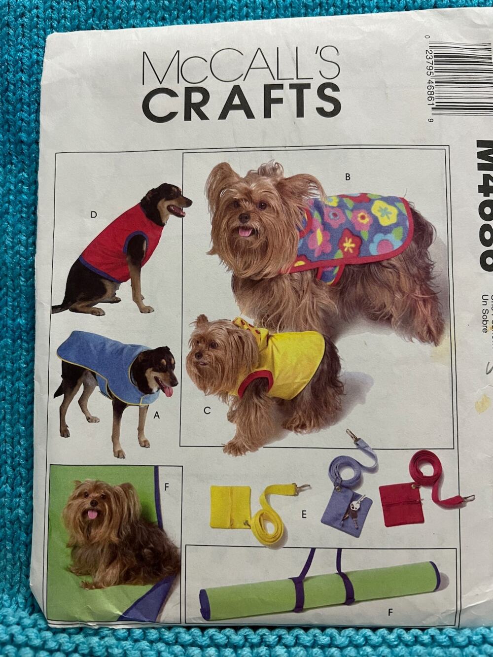 McCalls 4648 dog vest leash pouch mat pattern